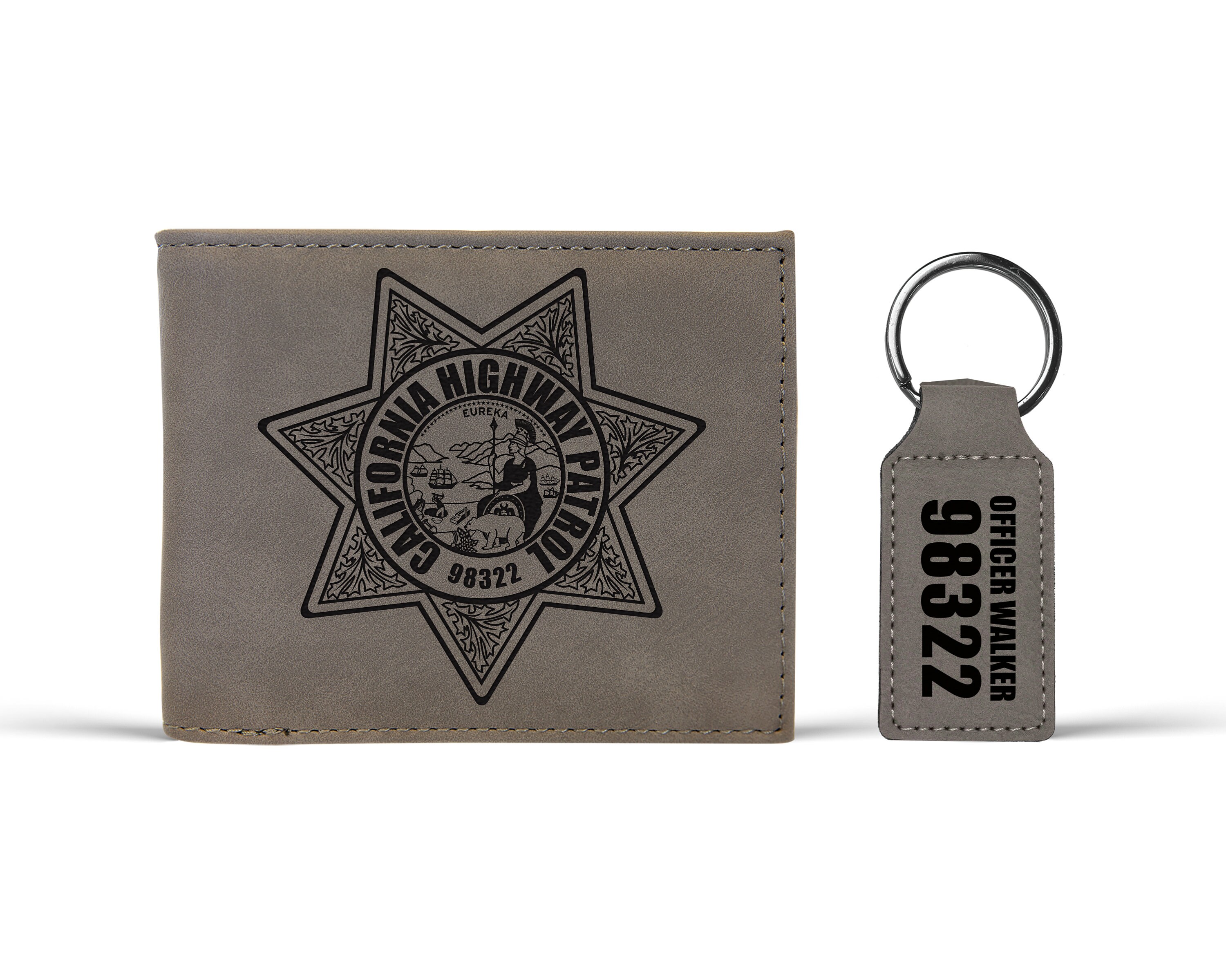 Personalized CHP Badge Wallet, California Highway Patrol Gift