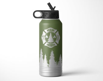 Wildland Firefighter Gift Firefighter Water Bottle Fire Academy Graduation Gift Firefighter Boyfriend Gift Forestry Gift Fire Lookout