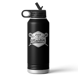 Lacrosse Coach gifts Engraved Tumbler Water Bottle Straw Personalized with Name, Lacrosse Coach End of Season Thank You Gift | FREE SHIPPING