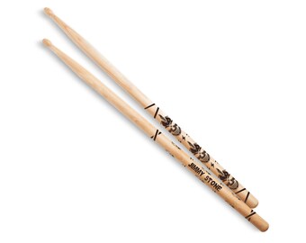 Personalized Drumsticks Custom Engraved Pair of 5A Hickory Wooden Drum Sticks with Your Custom Message Drummer Gift