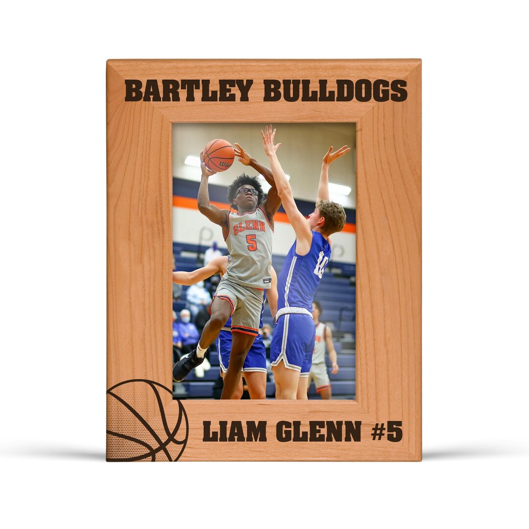 Nba Frame Personalized Basketball Frame Engraved Wood Photo Frame Custom Player ...