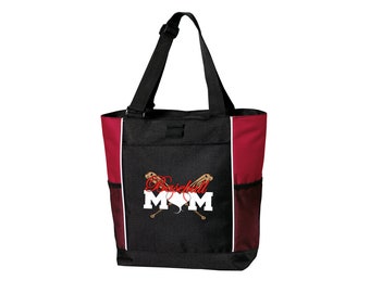 Baseball Mom Tote Bag with Pockets Baseball Mom Bag Baseball Tote Bag Senior Baseball Mom SHIPS FAST