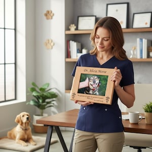 Vet Thank You Gift Veterinarian Appreciation Gift Personalized Picture Frame Pet Memorial Veterinarian Thank You Gift Personalized Vet Gift image 2