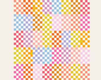 Quilt Kit - Maggie Pearl in Spring Colors of Pink, Yellow, Purple & Amber - Throw Size with Pattern Option