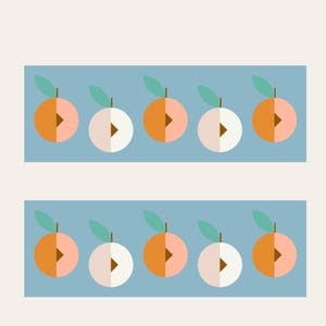 Quilt Kit: Peaches with Blue Background - Table Runner No Pattern Included