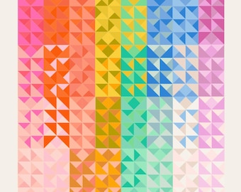 Quilt Kit - Color Chaos in Rainbow Kit #1: Throw Size - Pattern Not Included