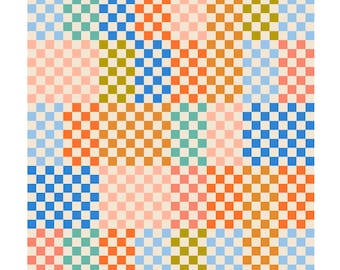 Quilt Kit - Maggie Pearl in Blues, Oranges and Yellow - Throw Size with Pattern Option