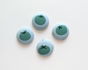 Blue Tomatoes - Fabric Magnets (Set of 2)