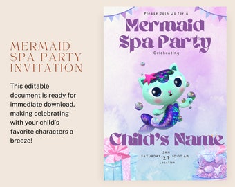 EDITABLE Mermaid Spa Party Invitation - Instant Download - Mercat ...