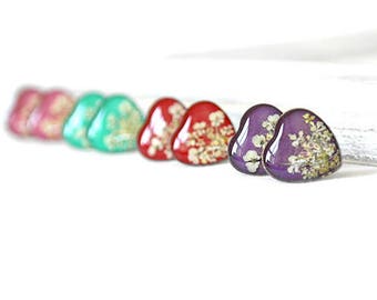travel gifts-for-her heart earrings gifts Birthday earrings for girls Post earrings Floral earrings for children jewelry Heart stud for her