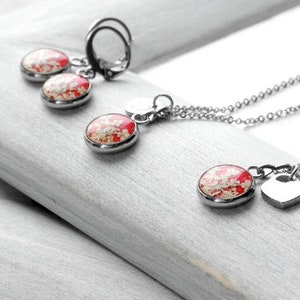 Pressed flower pendant Heart charm necklace Love earrings resin Initial necklace Name necklace Letter necklace image 1