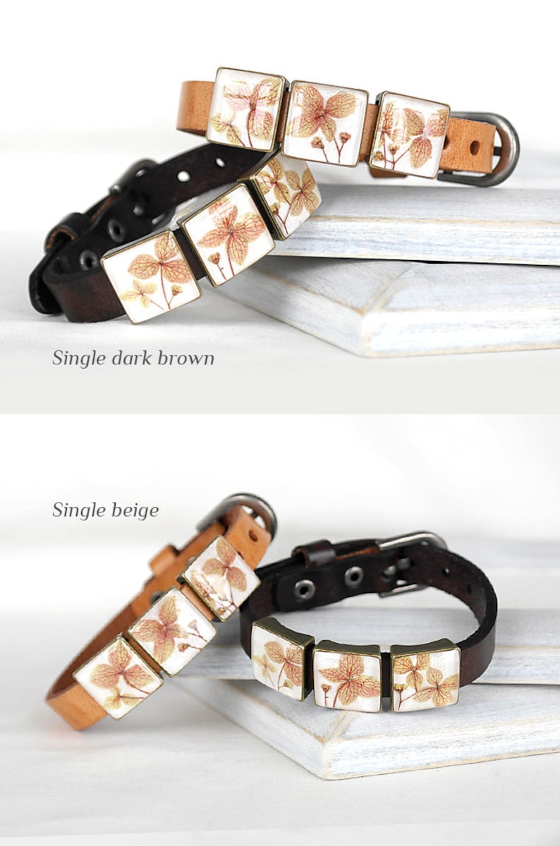 Boho bracelet wrap bracelet flower leather bracelet for birthday gift for women Unique bracelet for sister Pressed flower jewelry wife gifts