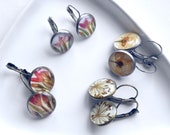Resin flowers earrings Pressed flower earrings Pink flowers earrings Poppy earrings real flower