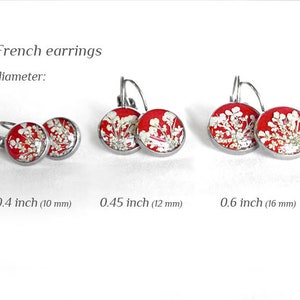 Pressed flower earrings resin Red real flower earrings Botanical romantic earrings Valentines image 8