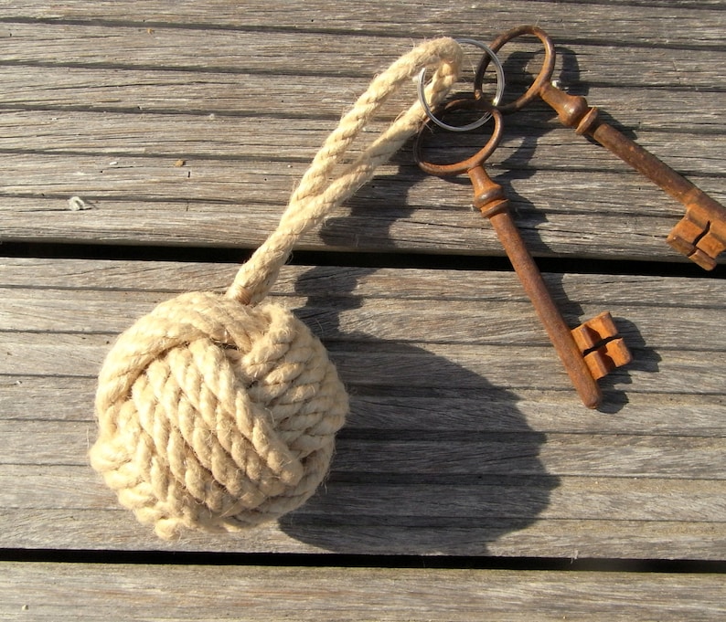Floating Keyring Large Chunky Monkey Fist Knot Nautical Rope Etsy UK
