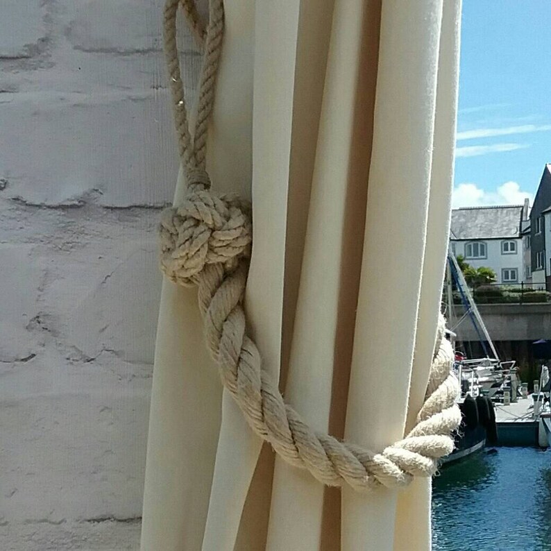 Nautical Rope Curtain Tieback With Turks Head Knots Beach Etsy