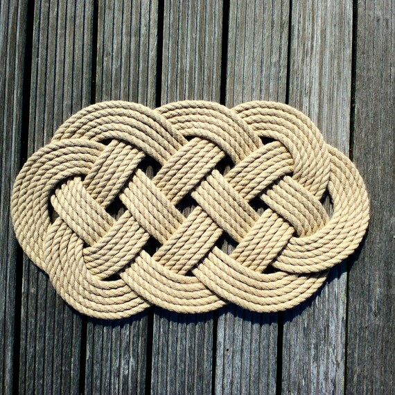 Nautical Rope Door Mat Ocean Plait Knot Welcome Mat Rustic Etsy