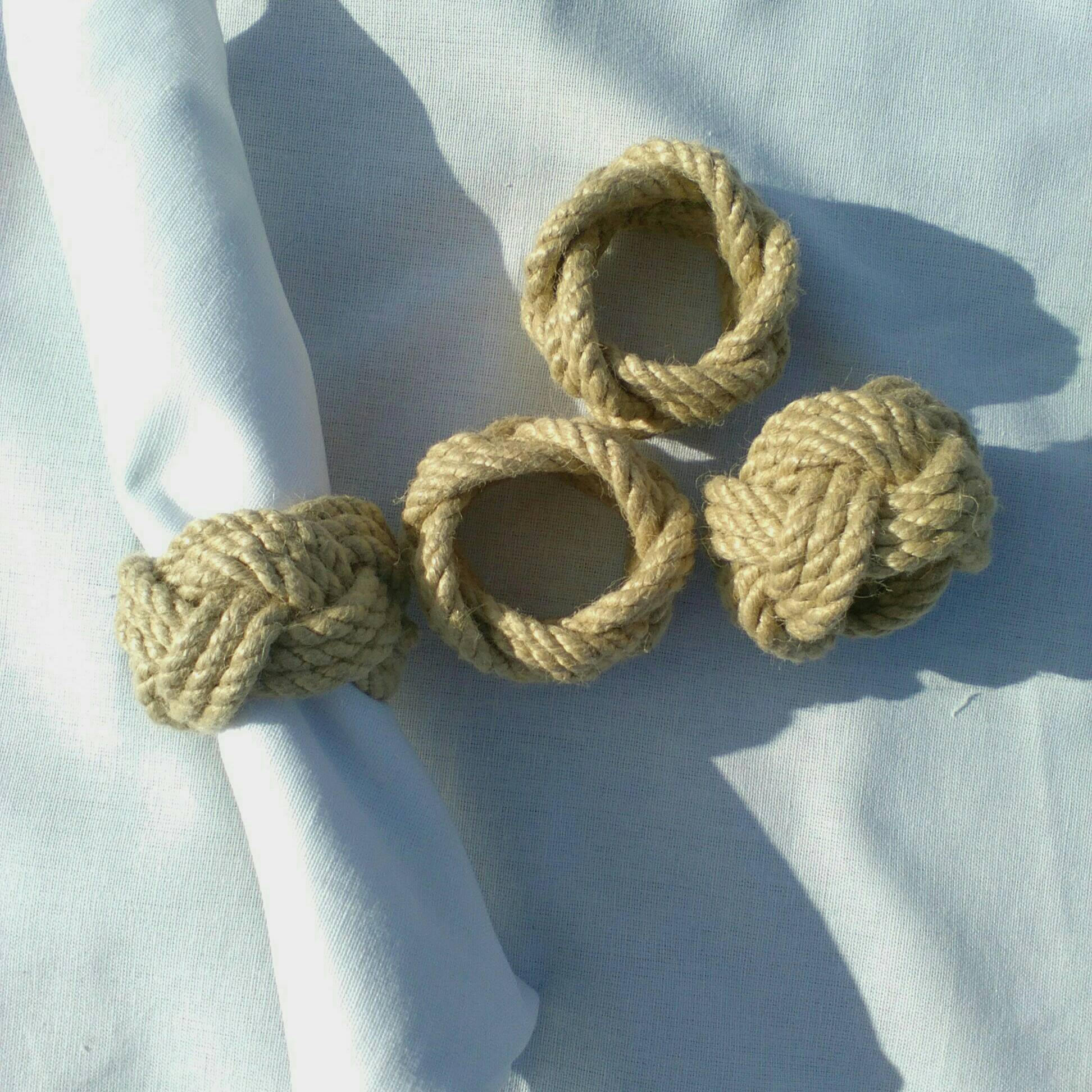 Nautical Napkin Rings Chunky Coastal Style Rope Serviette Etsy
