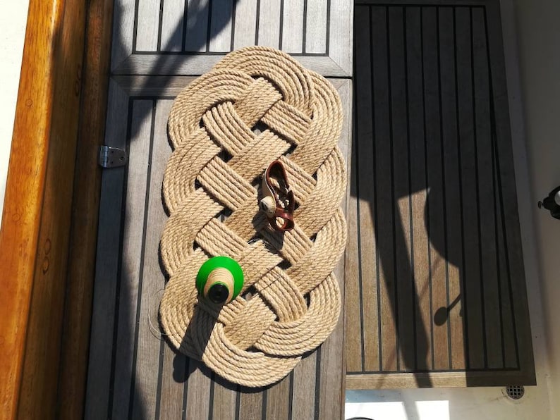 Jute Rope Door Mat. Prolong Knot. 23 X 12 Inches. Best for Etsy