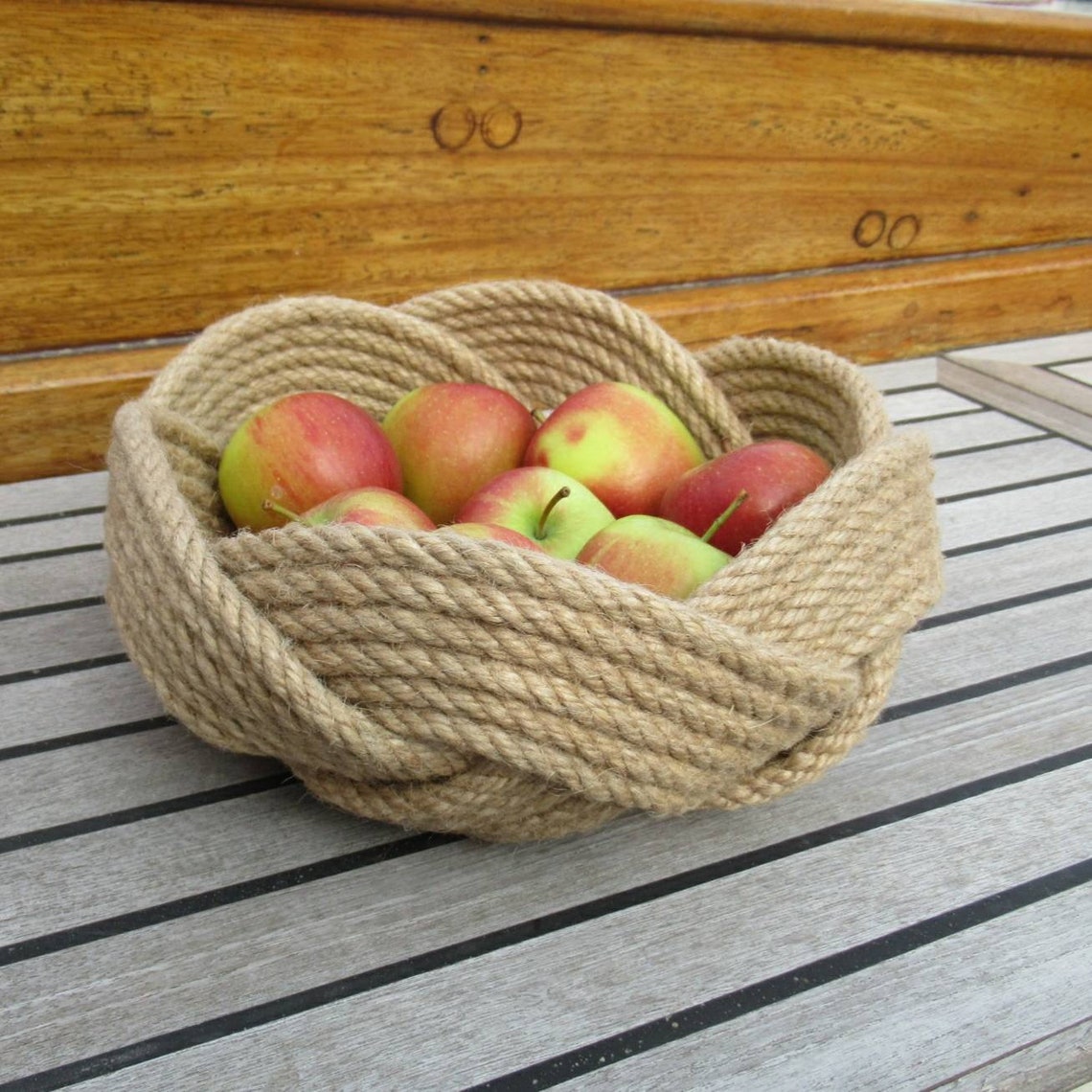 Natural Rope Fruit Basket 10 Inch Diameter. Etsy