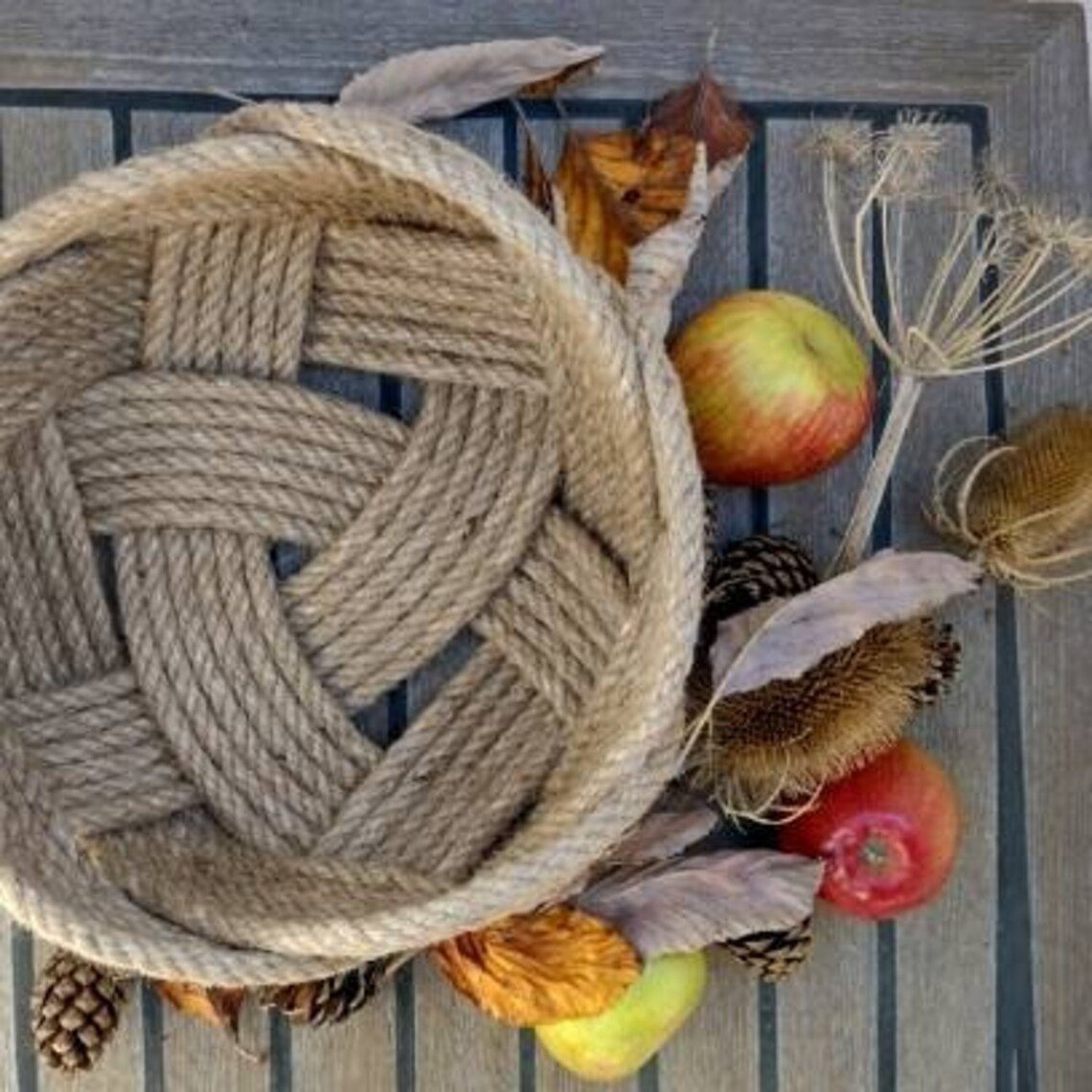 Natural Rope Fruit Basket 10 Inch Diameter. Etsy