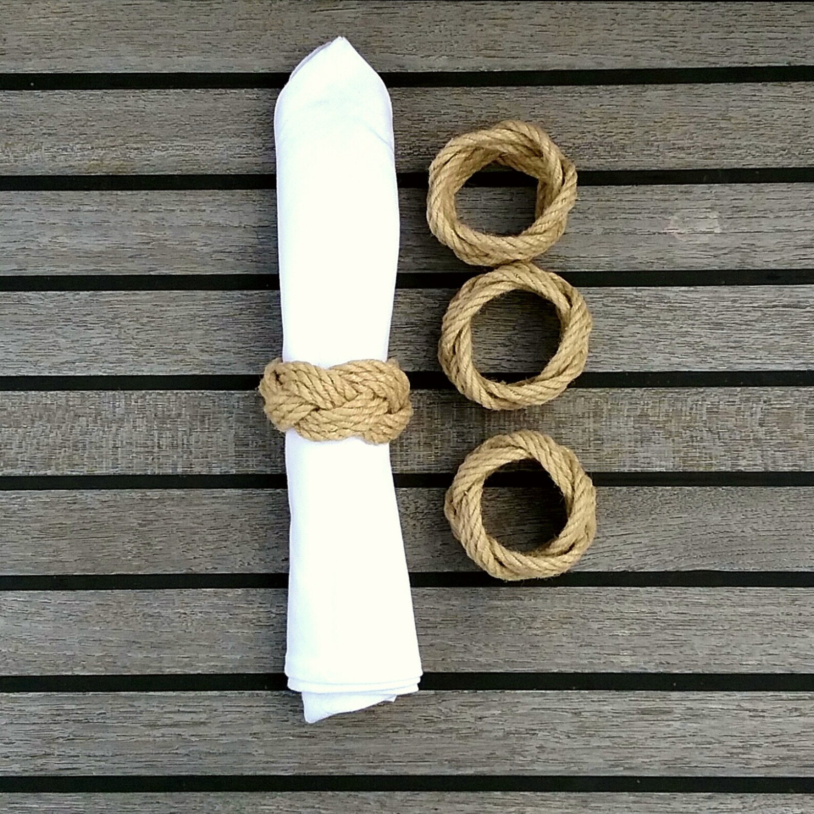 Nautical Rope Napkin Rings Sets of Four Six or Eight. Rustic Etsy