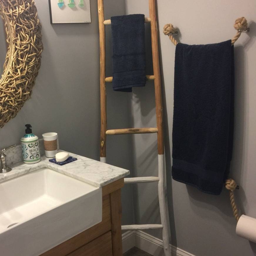 Nautical Bathroom Set. Rope Towel Rail and Toilet Paper Etsy UK