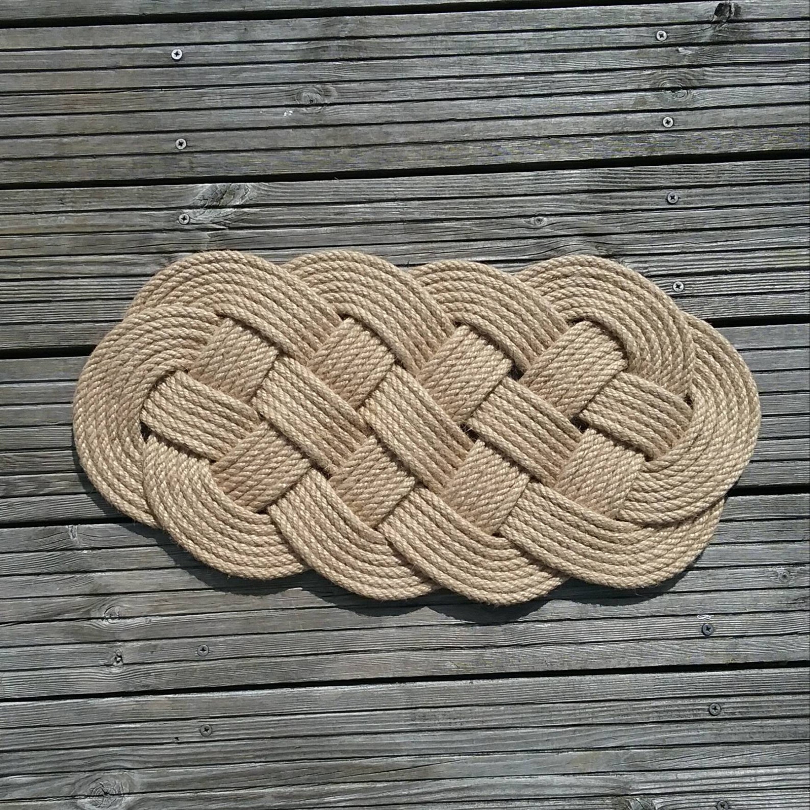 Jute Rope Door Mat. Prolong Knot. 23 X 12 Inches. Best for Etsy