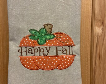 Monogrammed Happy Fall Pumpkin Towel