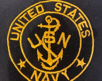 Navy Military gold thread embroidered men's sweatshirt