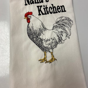 Nana's Kitchen Embroidered Hand Towel with Farm Chicken image 3