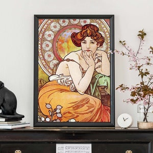 impression d'art vintage Alphonse Mucha, affiche française Art nouveau, Illustration classique image 1