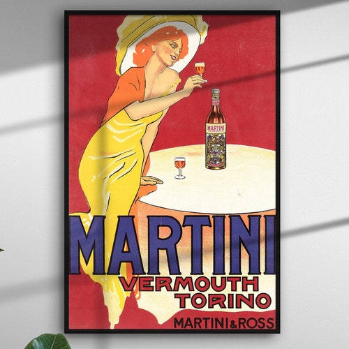 Martini Vermouth Vintage Art Print Art Nouveau French Wall Etsy