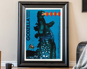 Vintage Godzilla Movie Poster Print, Gojira Art, Movie Lover Gifts