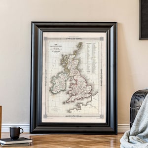 Vintage Karte von Großbritannien, Historische Karte von Großbritannien, Antike Karte Britische Inseln