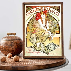 Affiche vintage Alphonse Mucha Chansons d'Aieules, impression d'art publicitaire, affiche française Art nouveau image 5