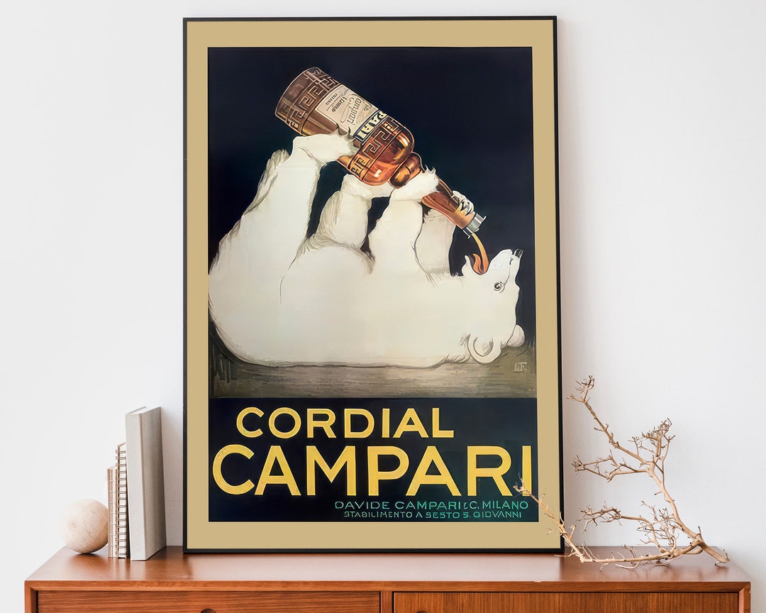 Vintage Campari Cordial Poster, Art Nouveau French Print, Retro