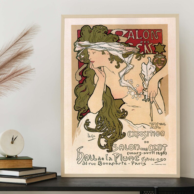 Alphonse Mucha Vintage Werbung, nackte Frau Illustration, Jugendstil Wandkunst, französische Illustration Bild 6