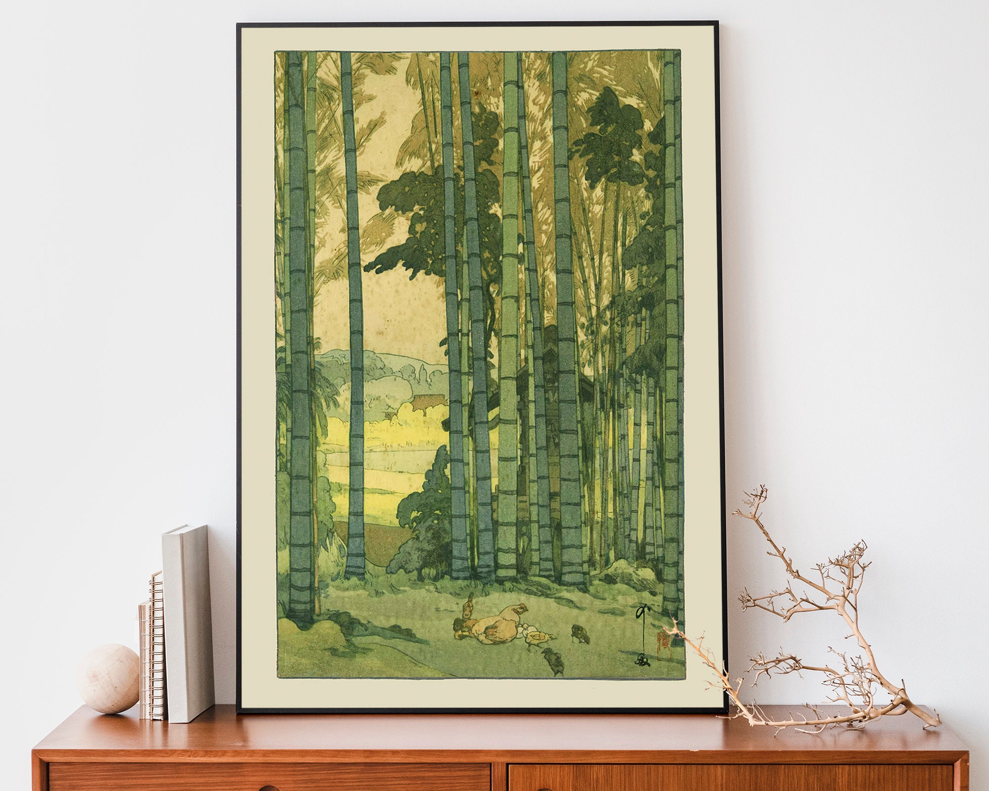 Vintage Japanese Print, Bamboo Grove by Yoshida Hiroshi