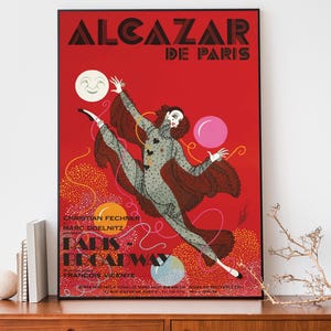 Póster vintage del Alcázar de París, arte mural de cabaret francés, impresión retro de teatro Broadway