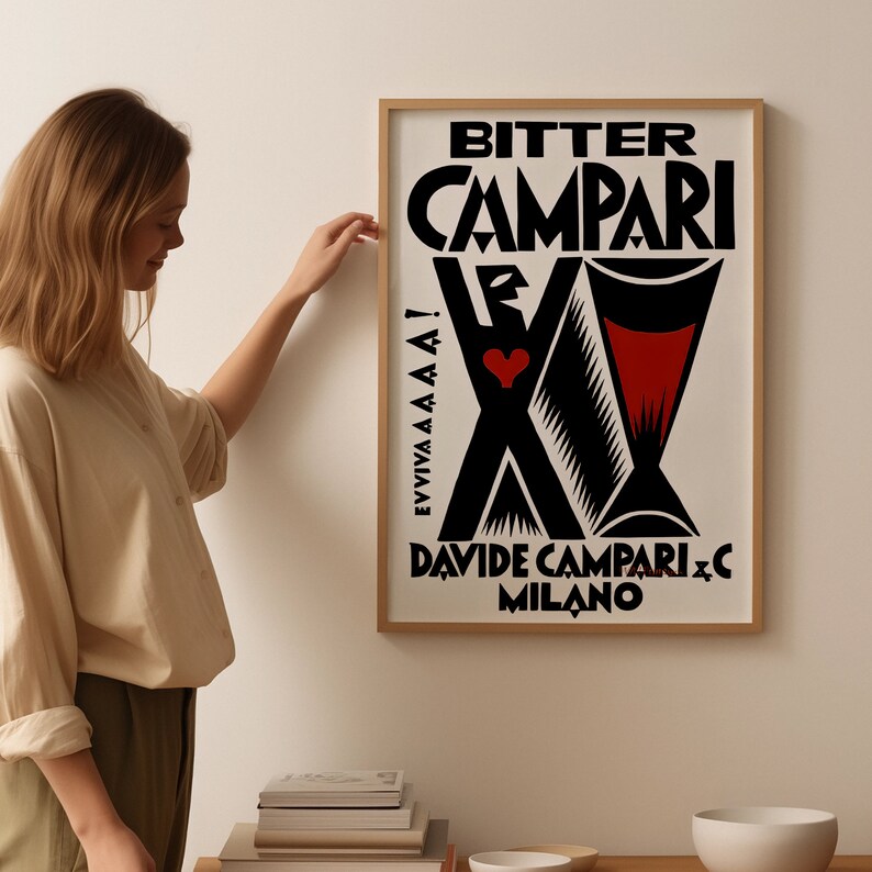 Vintage Bitter Campari Soda Poster, Italian Wall Art, Retro Advertising ...