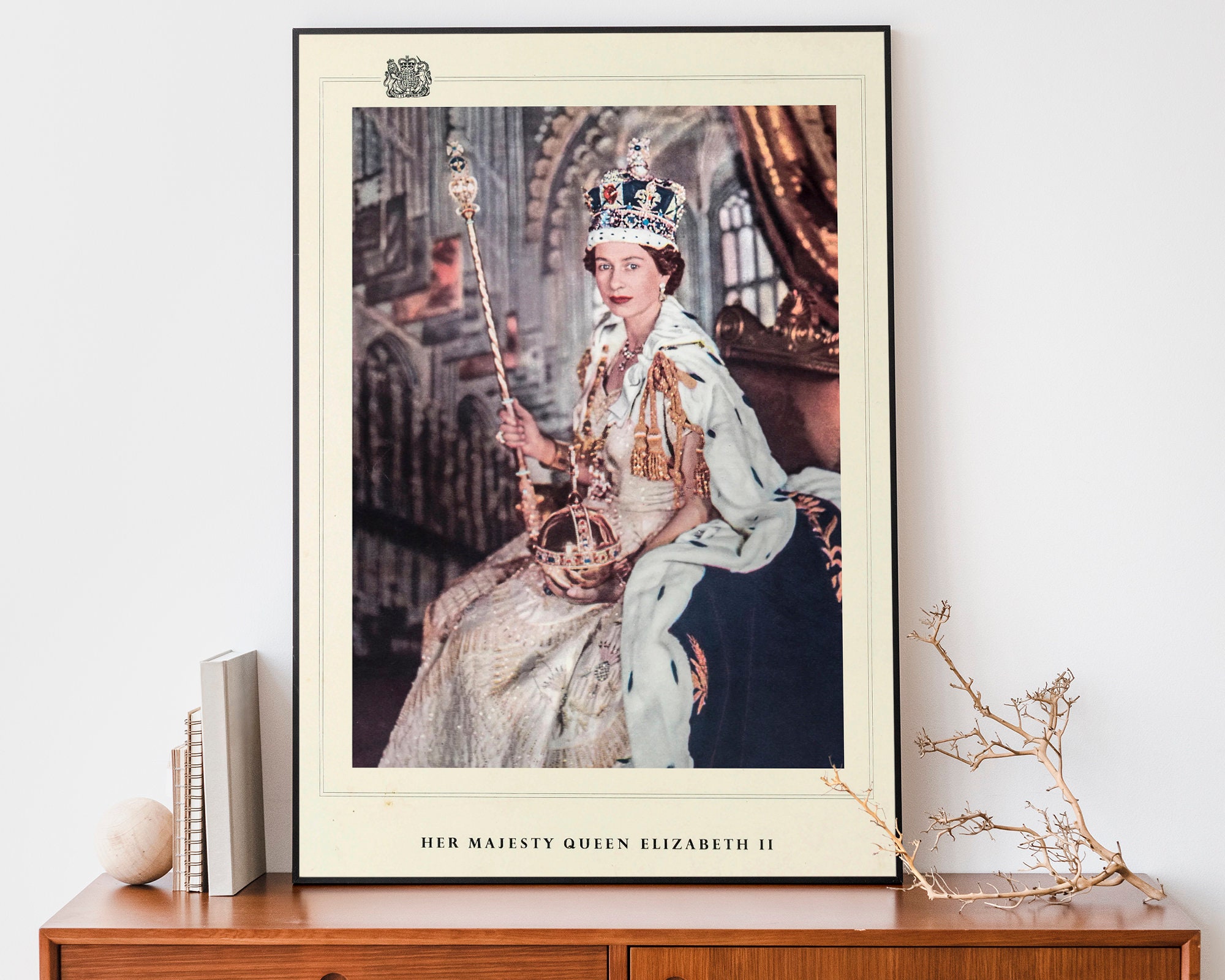 QUEEN 初期 ポスター B2サイズ vintage Vintage Queen Elizabeth Photo Print, Queen of England Coronation