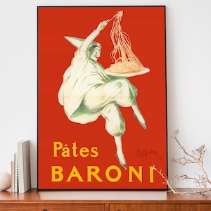 Leonetto Cappiello Vintage Kunstdruck, Italienisches Restaurant Druck, Pate Baroni Wandkunst, Jugendstil Französischer Druck