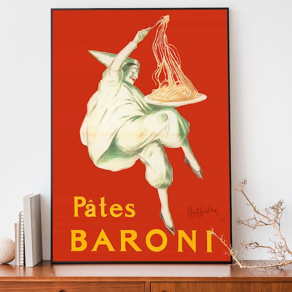 Leonetto Cappiello Vintage Art Print, Italian Restaurant Print, Pate Baroni Wall Art, Art Nouveau French Print