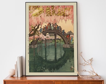 日本画 木版画 吉田博 美術 亀戸橋 東京(J459)a - Etsy 日本