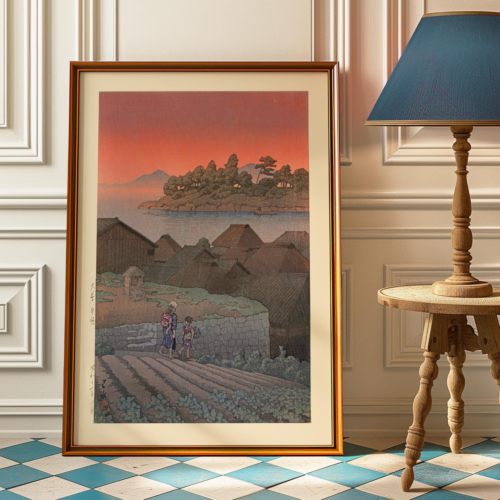 絵画　プスカーシュ　プスタ Kawase Hasui Amakusa Print – Vintage Japanese Woodblock Art - Etsy