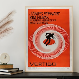 Vintage Vertigo Movie Poster, Retro Film Poster, Alfred Hitchcock Movie Wall Art, Cool Home Decor image 6