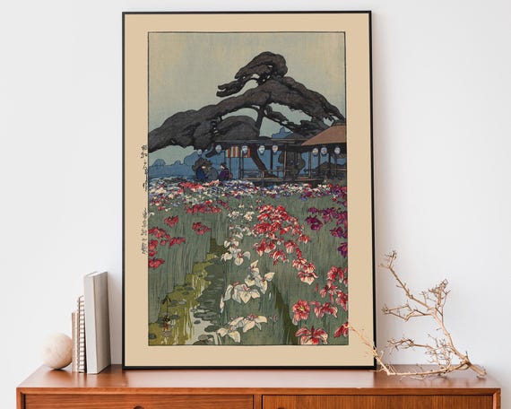 吉田博作「堀切菖蒲園」｜日本の木版画｜ジャパンディ・インテリア