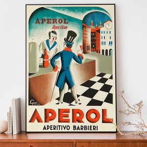 Retro Aperol Werbeplakat, Jugendstil französischer Druck, Essen & Trinken Wandkunst, Cooles Plakat