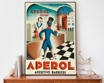 Affiche publicitaire rétro Aperol, impression Art nouveau en France, art mural nourriture et boisson, affiche cool